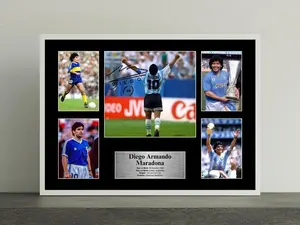 Diego Armando Maradona Wall Art Gift, Poster Signed Poster, Football Room Decor, Digital Soccer Autograph Poster for Football Fans