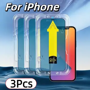 3-Pack Apple Phone Screen Protectors, HD Tempered Glass, 9h Hardness, Dust-Free, Bubble-Free, Easy Install, Scratch-Resistant