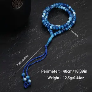 Ethnic Style Round Acrylic Beads Bracelet - Stackable, Modest Navy Muslim Prayer Beads Fashion Accessory,summerwins