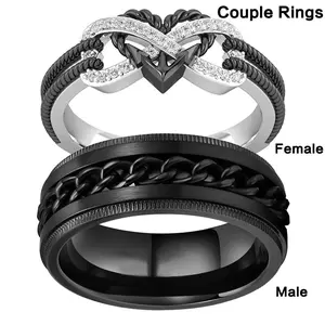 New Crystal Diamond Ring Popular Women's & Men's Couple Rings Jewelry Heart Design Alloy Electroplating 8g Fashion Daily Wear Geometric Element Independent Packaging