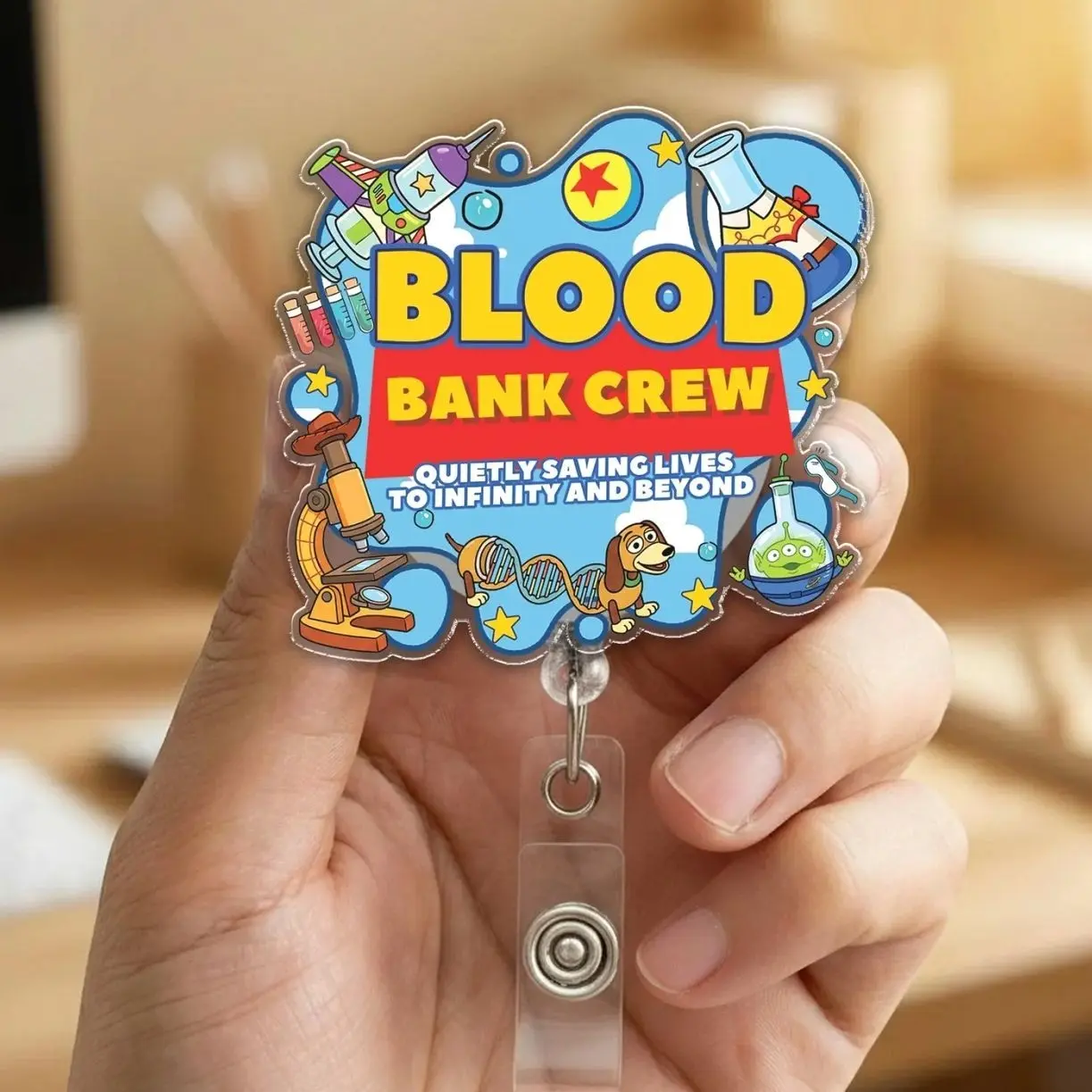Lab Week 2026 Badge Reel, Lab Story Retractable ID Holder for Lab Tech, Phlebotomist, Blood Bank Scientist Gift 1HC