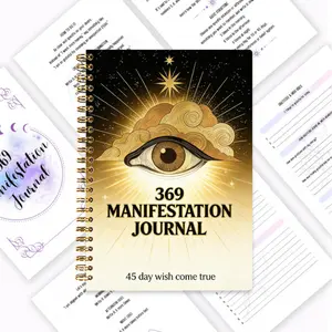 369 Manifestation Journal, 45-Day Wish Fulfillment Planner, Mysterious Cover Design, Daily Gratitude Log & Emotional Release Space, Self-Care Practices, Inner Peace Awakening, Spiritual Growth & Dream Come True Diary, Meditation Ritual Companion, Self-Imp