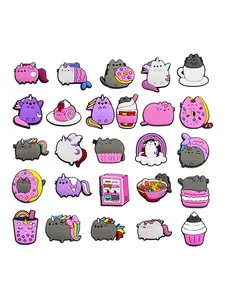 26/12/9/4pcs Cartoon Kawaii Fat Cat Shoe Charms, Fashion Accessories for Boys and Girls, Cute Party Gifts, All Seasons
