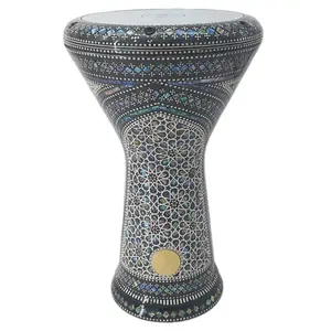 Gawharet El Fan New Generation 17.5" Egyptian Darbuka –  Chort Design with Green Mother of Pearl Inlay
