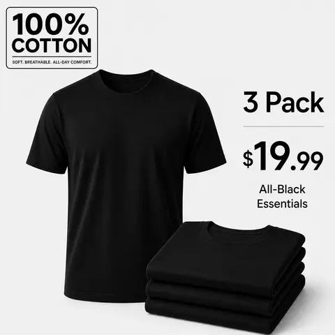 Greenink Men's 3-Pack 180 GSM Pure Cotton Round Neck Casual Plain Shortsleeve T-Shirts - Soft, Durable, Breathable Solid Tops (S-3XL, Print-Ready Blank) for Summer Outdoor, $19.99 Menswear Fashion