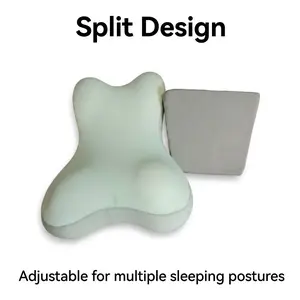 Split Design Ergonomic Memory Foam Cervical Pillow, Washable Removable Cover Super Rebound Foam Contour Pillow for Side Back Stomach Sleepers Neck Pain Relief