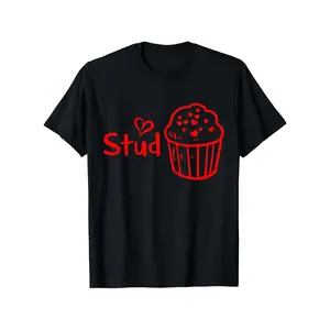 Cute Valentine Days Stud Muffin Boys Teens Dad Funny Shirt T-Shirt, Summer casual and comfortable T-shirt, fashionable round neck short sleeves, comfortable and versatile, 100% cotton, S-XXXL