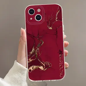 B547 Red Bottom Dragon Pattern New Year Pattern Mobile Phone Case Space for IPhone 16/15/14/13/12/11/Plus/Pro/Pro Max series