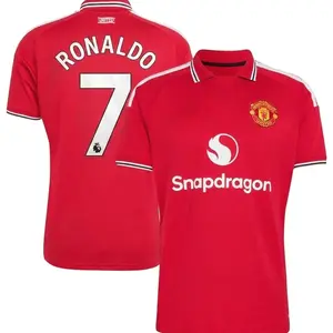 Custom Red Soccer Jersey Personalized 7 Ronaldo Football Shirt Unisex Breathable Fan Style Tee 2026/2027 Home