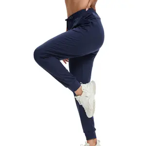 Women's Yoga Pants Loose Lightweight Workout Sweatpants with Drawstring Comfy Joggers Casual Lounge Pants Navy Blue