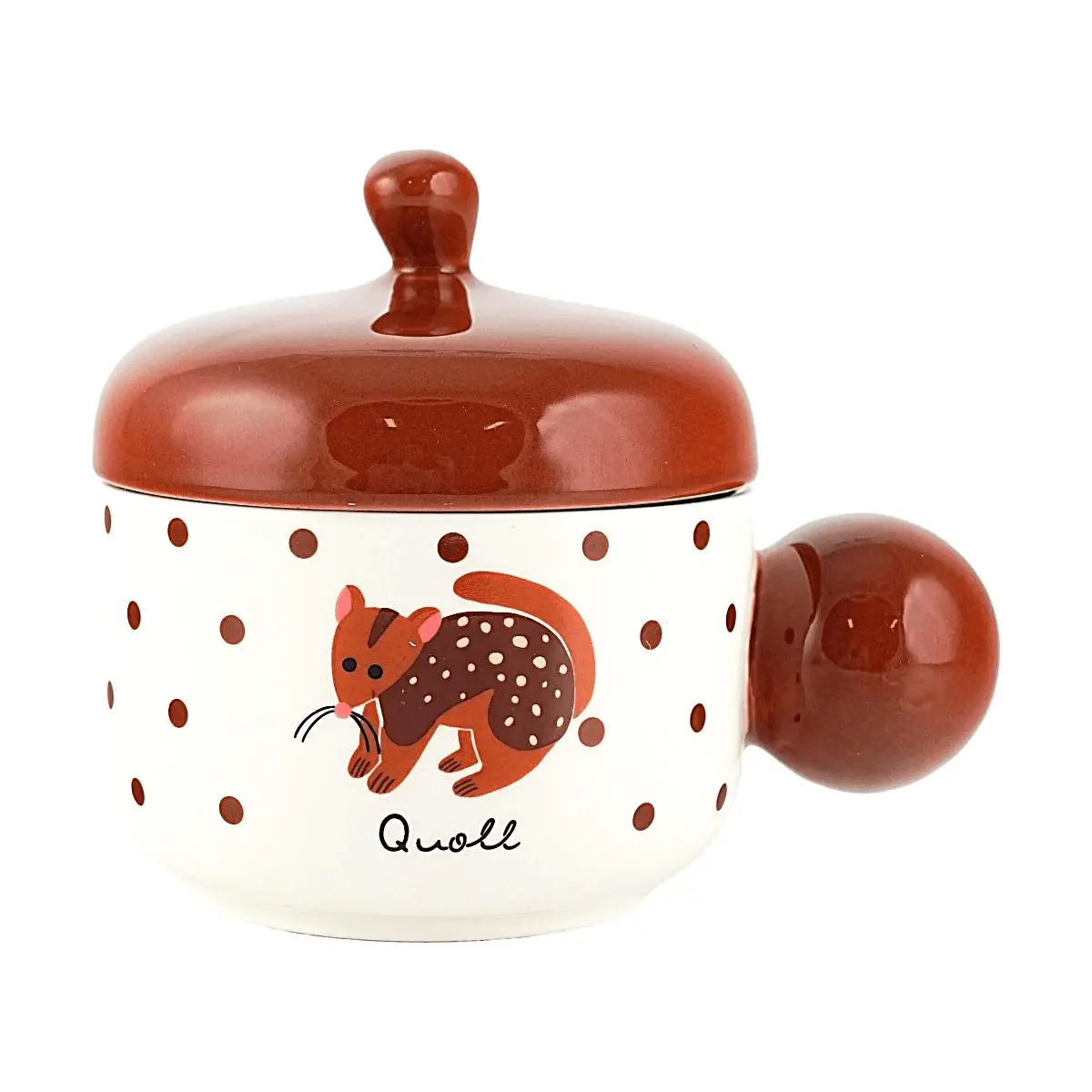 GLAZE STORY Aesthetic Thick Caramel Ceramic Mug with Lid, Cute Coffee Mouse Design, Reusable Beverage Cup, 1pc