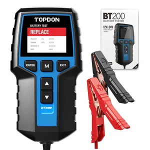 Car Battery Tester 24V 12V Load Tester, TOPDON BT200 100-2000CCA Automotive Alternator Tester Digital Auto Battery Analyzer Charging Cranking System Tester for Car Truck Motorcycle ATV SUV Boat Yacht
