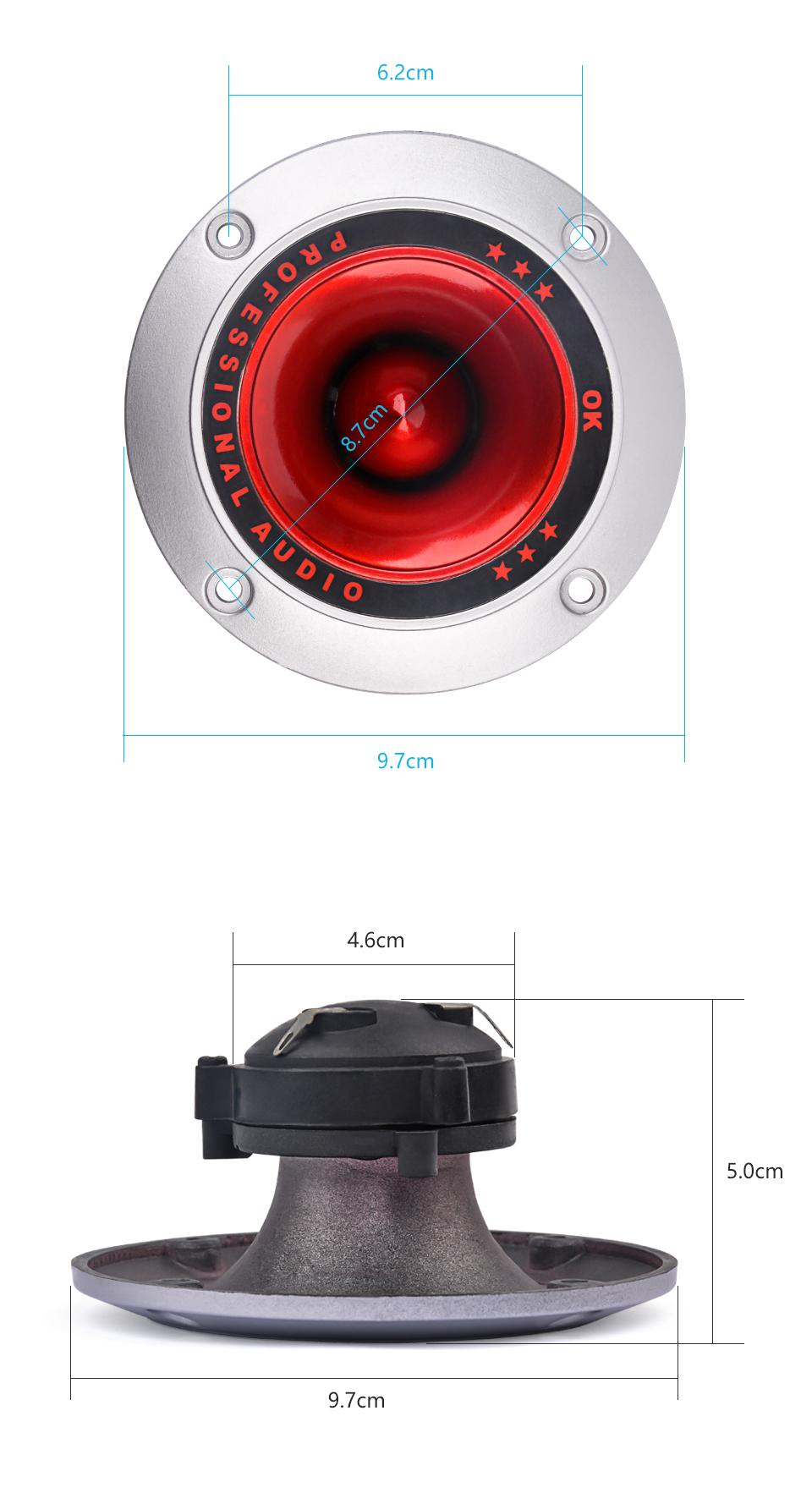 2Pcs 4 Inch Tweeters Speaker Piezoelectric Tweeter 100W Ceramic Buzzer Treble Audio Speaker Treble Piezo Stage Loudspeake