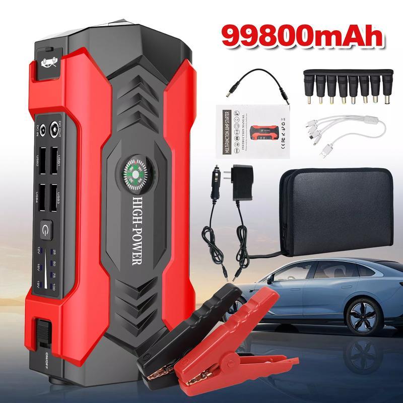 AI CAR- Car Jump Starter 99800mAh Booster Jumper Box Power Bank Battery Charger Portable dealsforyoudays