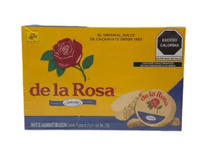 De la Rosa Mazapán Sin Azúcar – Mexican Sugar Free Peanut Candy Sweetened with Sucralose – 18 Pieces – 13.33 oz (378 g)