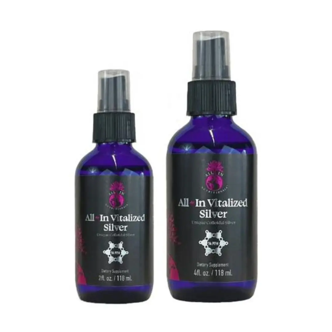All-In Vitalized Silver - Colloidal Silver Spray, Dropper - 99.99% Pure Silver
