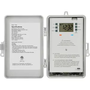 7-Day Digital Pool Pump Timer Switch 40 AMP Heavy Duty 120/240/277 VAC 2HP Programmable Switch Box for Swimming Pool Hot Water Heater Lights Indoor Outdoor Use