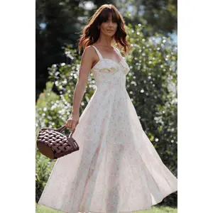 Wisteria Midi Dress - Peach Ditsy Floral