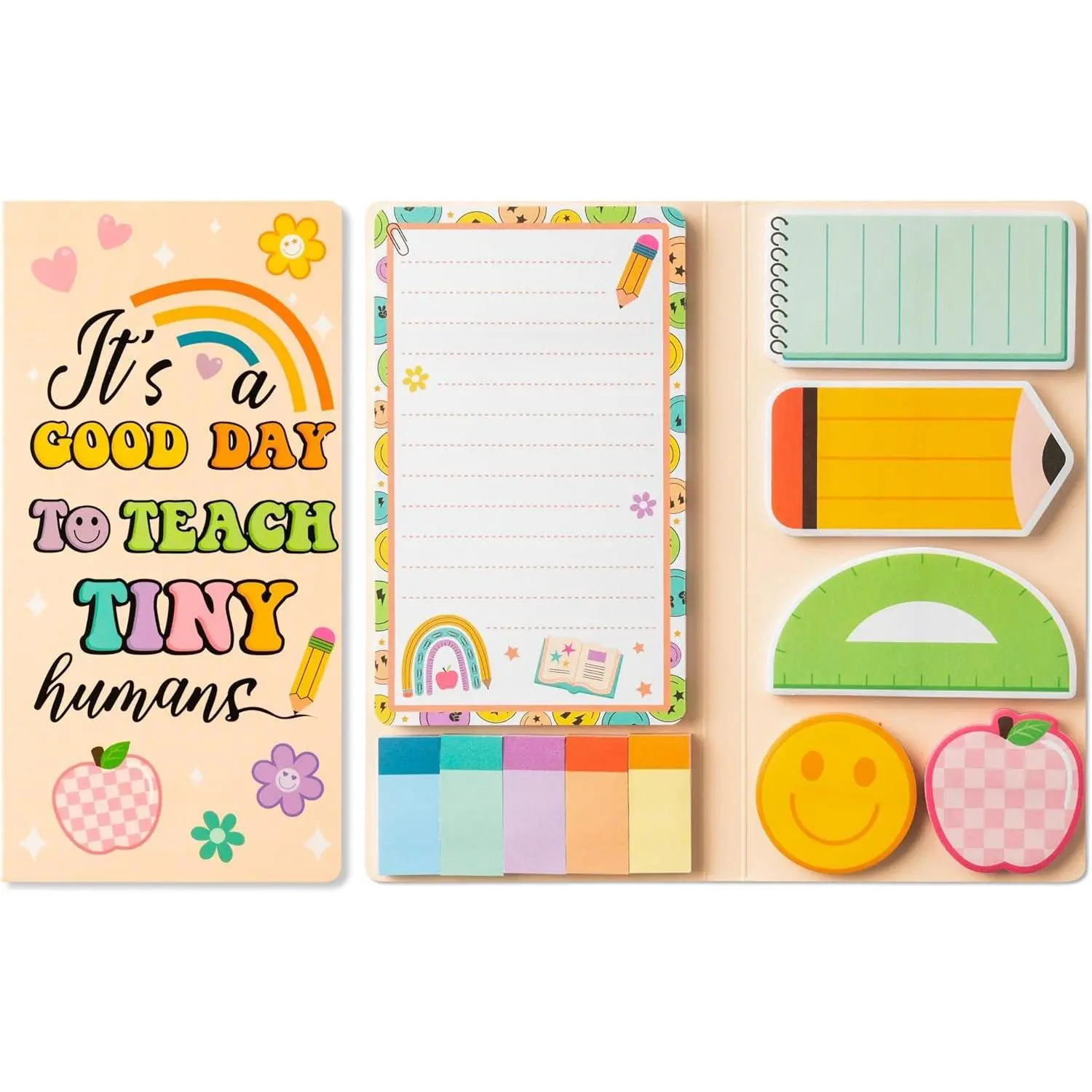 Sticky Notes Set - Cartoon Theme Cute Self-Stick Notes Pad Gift,Self-Adhesive Writing Memo Pages Sticky to Do Notepad Separation Tabs for Kids Employe