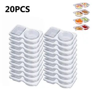 20 Piece Reusable Snack Boxes with Lids, Portion Control Containers, Travel Essentials, Camping Necessities, Durable Food Storage Boxes