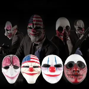 Halloween US Flag Clown Masks Masquerade Party Scary Clowns Carnival Mask Payday 2 Horrible Funny Pay Day Mask Prop Supplies