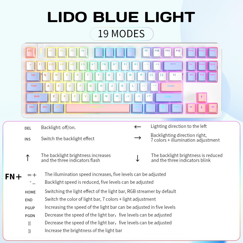 FURYCUBE G87 Side Erosion Glacier Orange Mechanical Creamy Keyboard - Noah Silver Switches, Single Mode White Backlight, Key Set, TKL Office Gaming keyboard with mute switch,Office,Silent,Wired