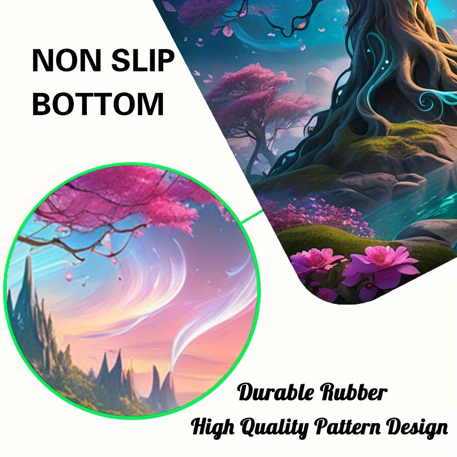 Durable Gaming Mat Featuring a Magical Tree And Orange Light - Vibrant Game Carpet