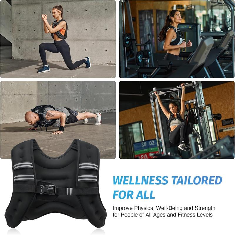 【Jumpstart Sale】ZELUS Weighted Vests,6/8/12/16/20/25/30lbs weight vest with Detachable Phone Pouch&Reflective Stripes&Adjustable Straps| Exercise Equipment & Workout Enhancer for Motivational Walking,Weight Training, Running, Rucking||Fashion Fest