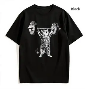 Funny Cat Gym Shirt, Cat Workout T Shirt, Funny Deadlift Cat Meme Shirt, Gym Shirt, Vintage T-Shirt, For Him, Gym, Fitness Gift, Pump Cover, Workout Tshirt, Unisex Cotton Crewneck T-Shirt - Medium, Short Sleeve, Casual Streetwear Printed Tee