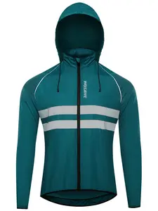 WOSAWE Men's High Visibility Cycling Wind Jacket Water Resistance Reflective Windbreaker Sports Jacket