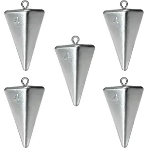 Pyramid Sinkers Kit Bullet Fishing Weights for Ocean Saltwater Surf Fishing Gear Tackle 1oz 2oz 3oz 4oz