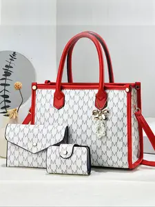 New Three-Piece Set Elegant Women's Handbag, Classic Fashionable Durable, Large Capacity, Single Shoulder Strap, Crossbody, Casual Travel All-Season Use