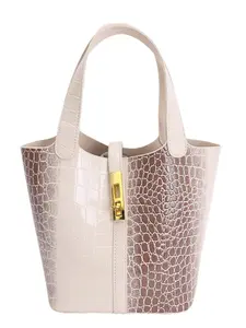 Luxury Brand Crocodile Pattern Women's Shoulder Crossbody Fashionable Bucket Bag, Elegant Handbag for Daily Use, Stylish and Durable Design