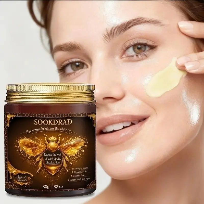 Bee Venom Brightening Cream, Natural Bee Venom, Improves Dark Spots, Even Skin Tone, Face & Neck, Unisex, 80g, Daily Skincare Essential