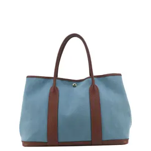 Pre-owned HERMÈS Leather Tote Bags Hermes Garden Party 36 Tote Bag Blue Teal