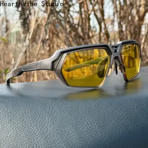 Polarized Lens Plastic Sports Eyewear for Males - Cycling Glasses, Windproof Goggles, Outdoor Golf Sunglasses with Fashionable Personalized Design, Male, Sporty Sunglasses, Sunglasses For Sports