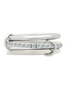 Sterling Silver Dominika CZ Link Stacking Ring