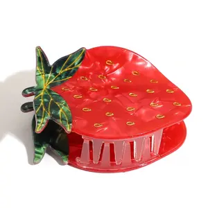 Fashion Strawberry Hair Clips for Women, Fruit Series, Perfect for Summer Beach Trips, Ideal Daily Use, Anti-Slip Design