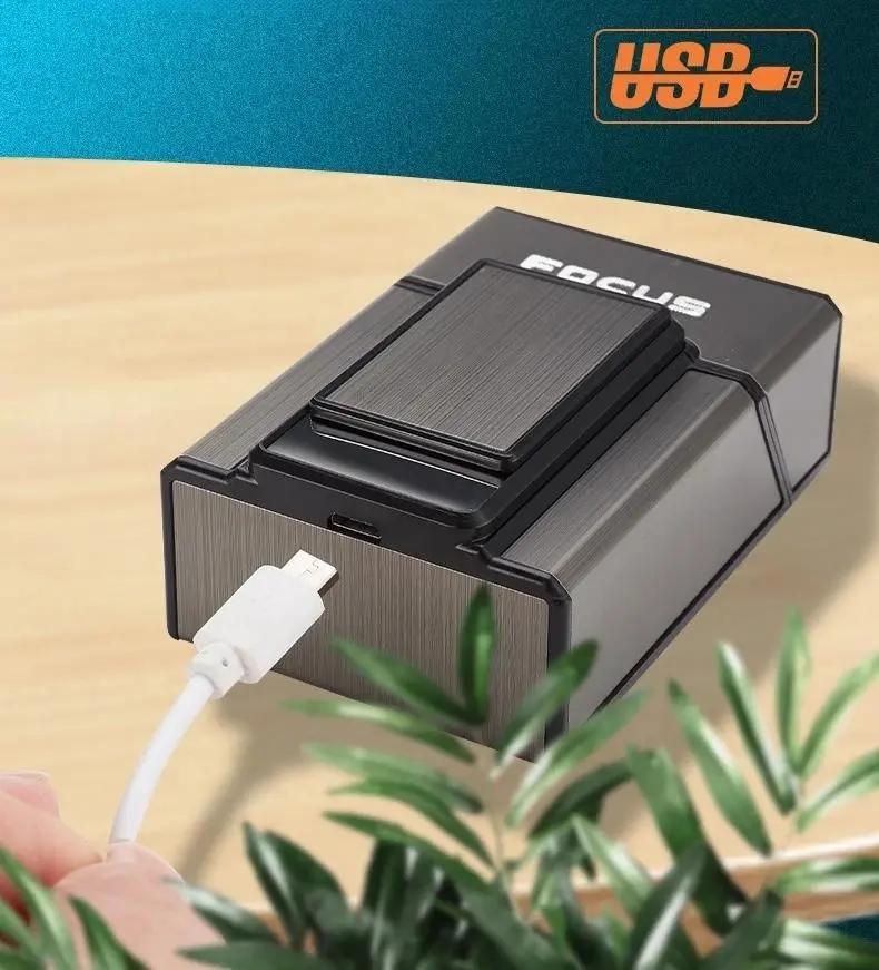 Portable tool with USB storage space - Rechargeable and windproof daily necessities, plastic boys' birthday gift, suitable for both men and women, can hold 20 items.