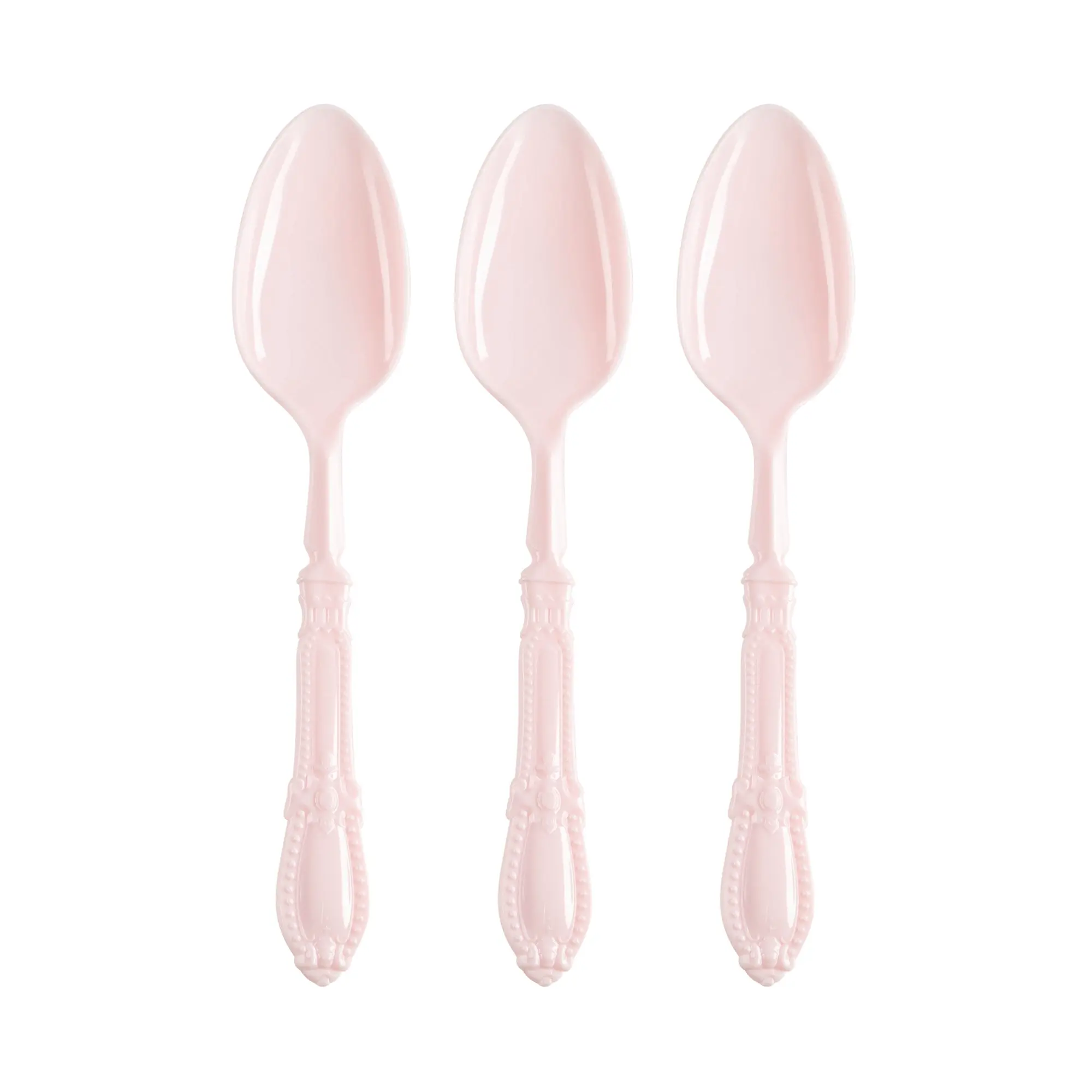 Pink Baroque Disposable Plastic Dinner Spoons