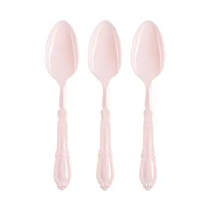 Pink Baroque Disposable Plastic Dinner Spoons