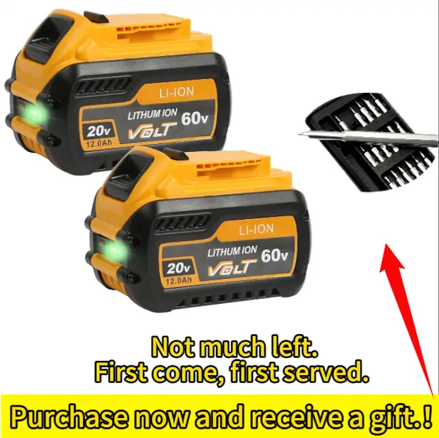 2 Pack DCB609 Replacement for DeWalt 20V/60V MAX 12Ah Battery - High Capacity Lithium-Ion, Compatible with DCB606/DCB204/DCB206 & All FlexVolt Tools,