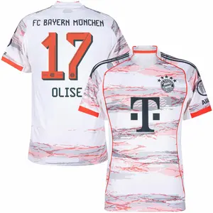 Unisex Soccer Bayern Munich Team #17OLISE Champions League Playoffs 2026 Home On Field Jersey - Red