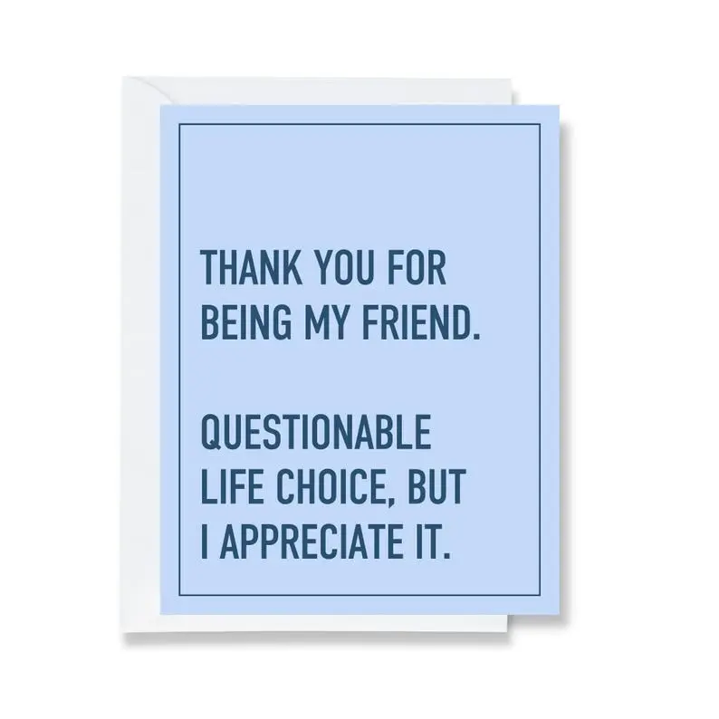 Thanks For Being My Friend Greeting Card, Greeting Card, Gift Greeting  Card, Birthday Card for friends
