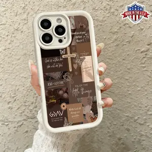 Stylish Faith Jesus Scripture Inspirational Collage Pattern Case for iPhone 17 Pro Max 16 15 14 13 12 11 XR XS Plus Air Slim Shockproof Anti Drop Protective Lightweight TPU Cover Protection Smartphone Cellphone Silicone