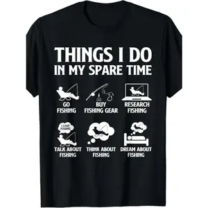 100% Made US Things I Do In My Spare Time Fishing Boys Men Bass Fishing T-Shirt