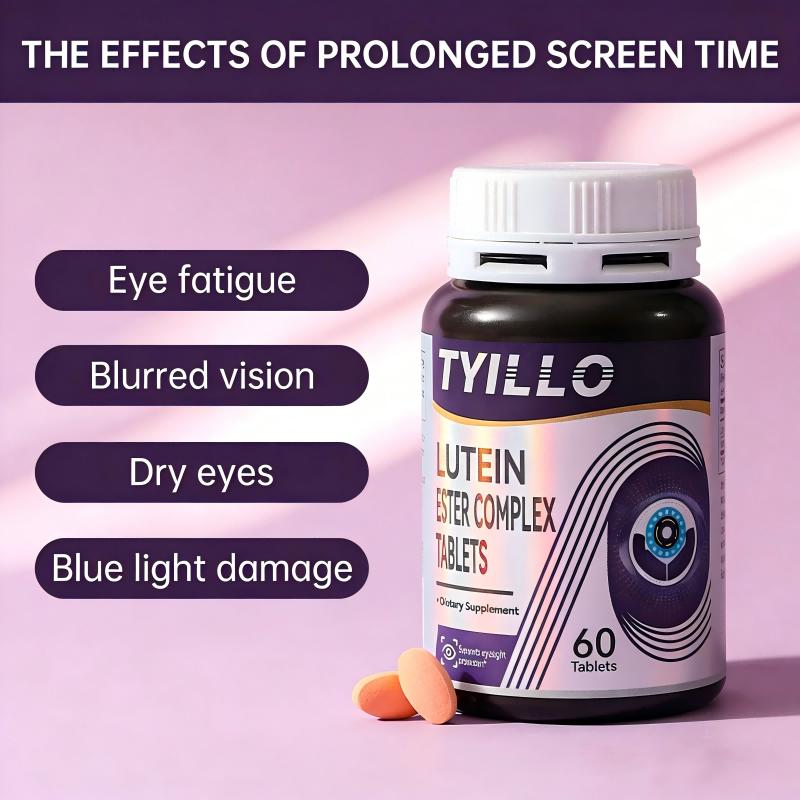 2PCS Tyillo Blueberry Lutein Ester Complex Tablets, Eye Health Supplements with Lutein Ester & Zeaxanthin, Relieve Eye Fatigue & Dryness, Support Vision Health, Vitamin Supplement