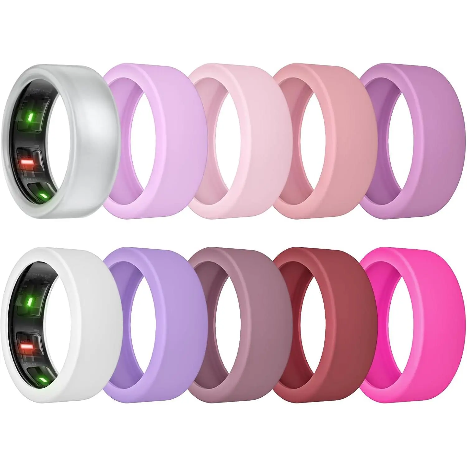 10 Pack Ring Cover for Oura Ring Gen 4/3,  Protector Working Out Accessories Men Women (All 10 Colors-2, S (6/7/8/9/10/11))