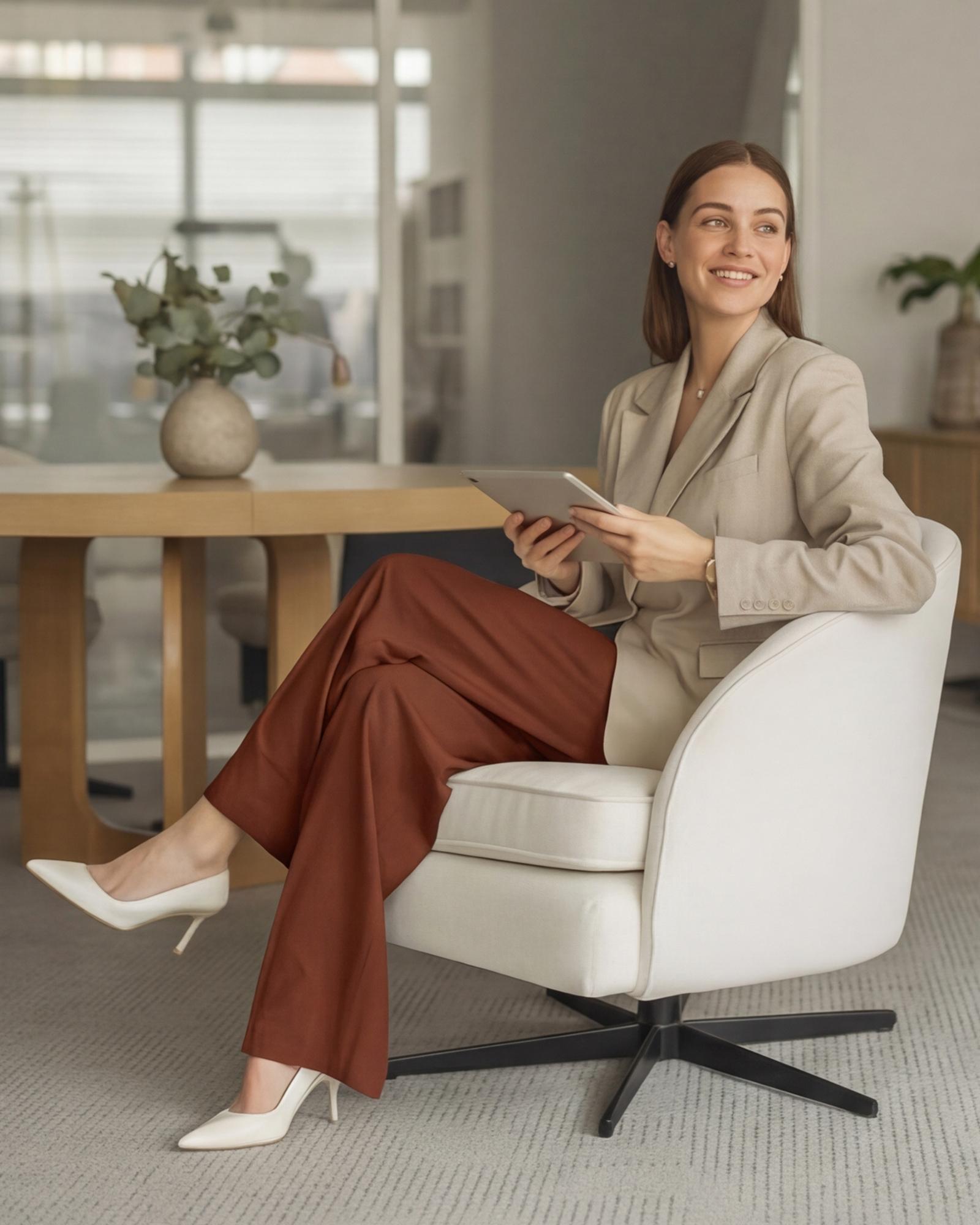 ESOFT Wide Leg Lounge After-Work Pants, Women High-Waisted Casual Yoga Pants with Pockets