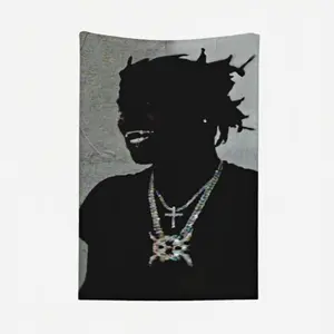 Opium Fans & Ken Carson Stans Ultra Soft Plush Dark Trap Vibe Throw Blanket with Chaos Album Visual & Opium Logo Graphic for Cozy Lounge Bedroom Decor